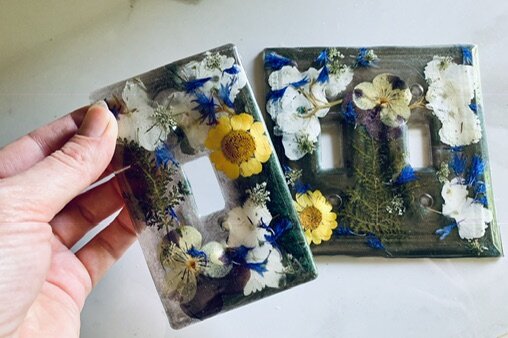 Flower Light Plate Covers Unique Light Switch Cover Single Double Switch Cover Glasshouse Collection Preserved Flower And Resin Art