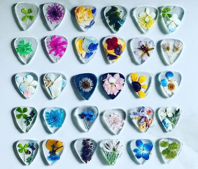 All the picks or plectrums as I learned this year they are called, always love to see a grouping. Next week is my birthday AND my little businesses 5th year anniversary! We are going to have sales, gifts and a giveaway coming your way! I hope everyon