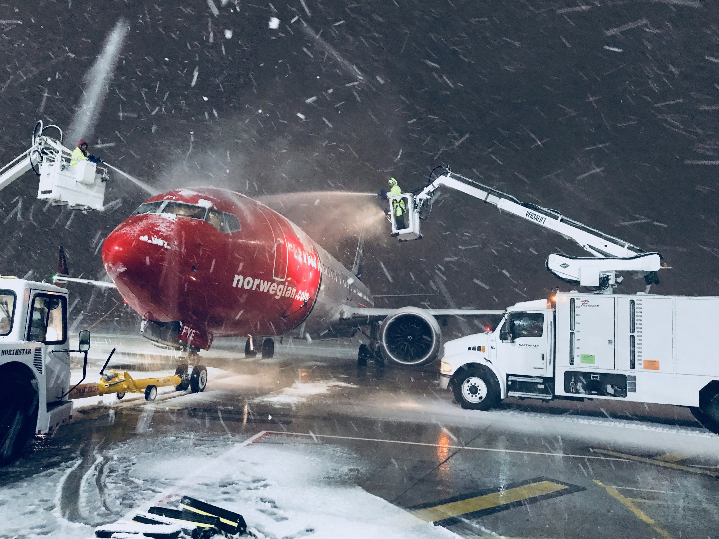 Deicing services at TF Green Airport, Providence, RI.