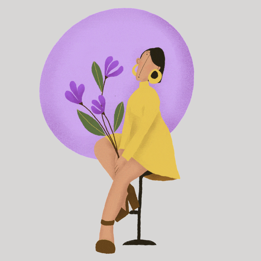 This is the girl with flowers that was animated in After Effect.