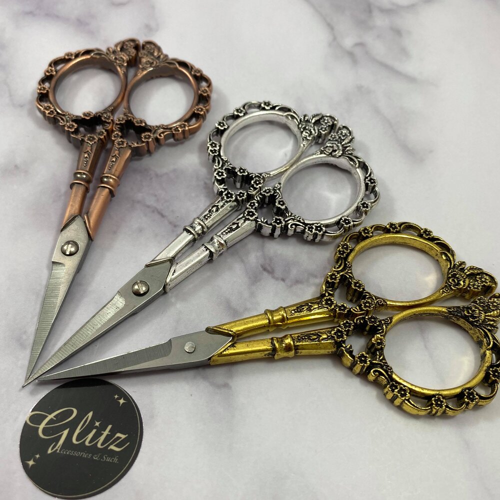 LUXURY DECORATIVE SCISSORS - LADIES GIFT, EMBROIDERY, BEAUTY, SMALL,  STOCKING