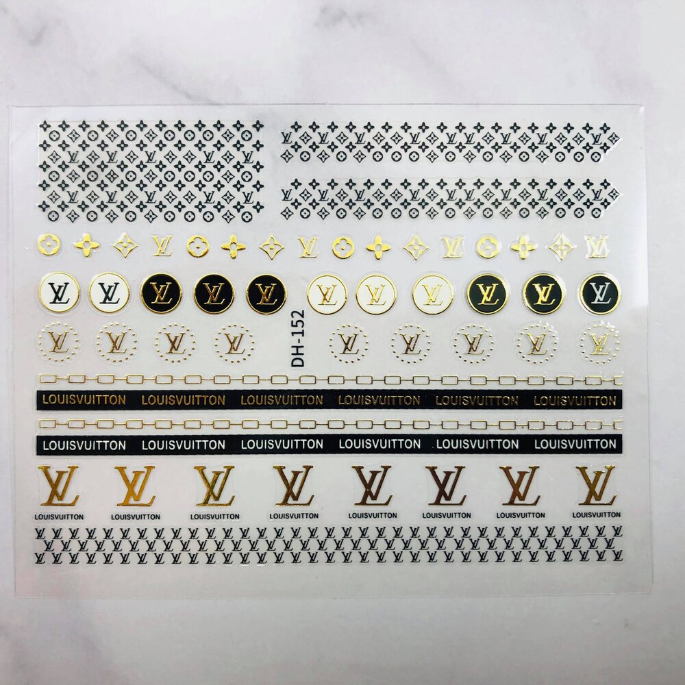 Black + Gold Chain Louis DH-160 - Nail Art Sticker — Glitz