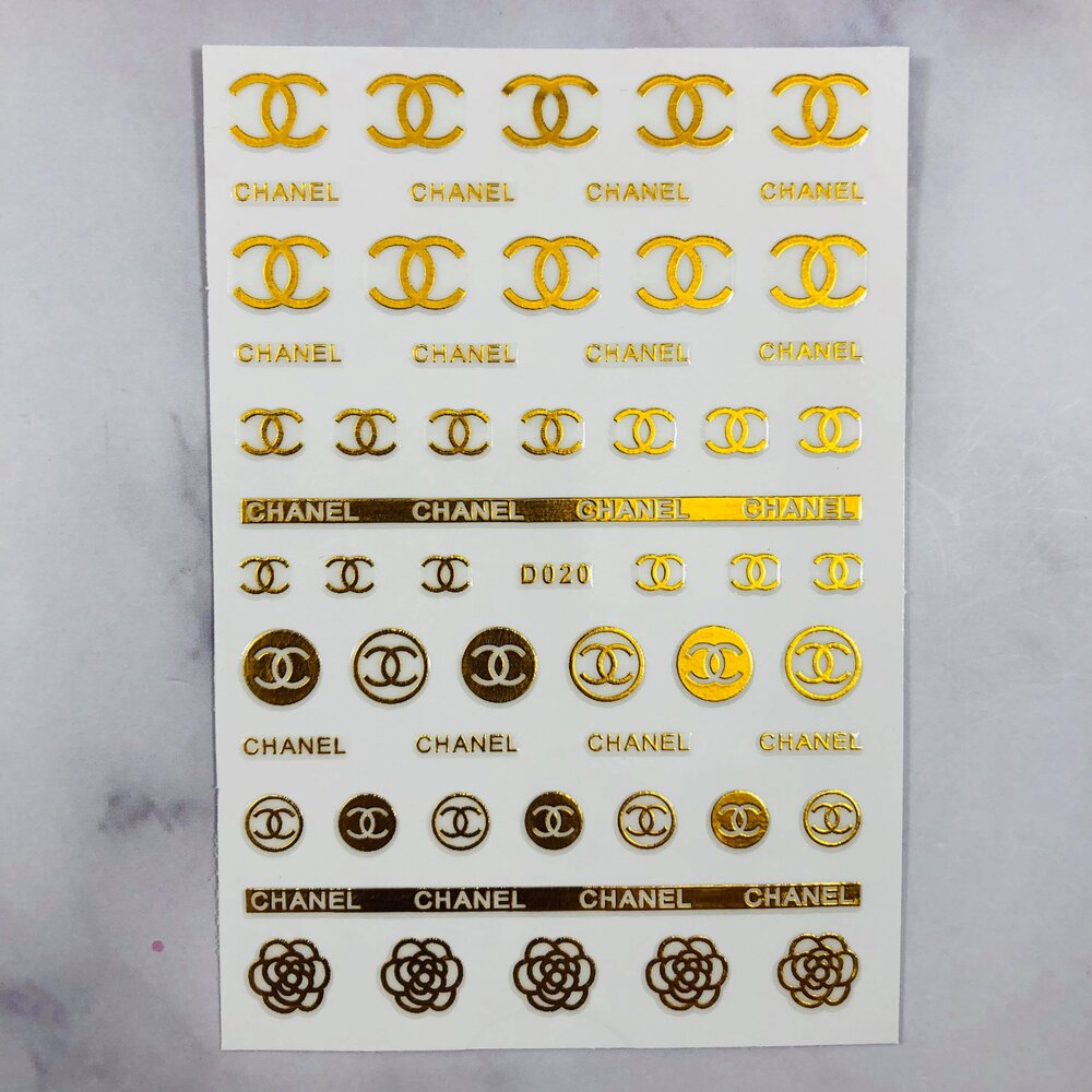 Golden C -D020 - Nail Art Sticker — Glitz Accessories & Such.