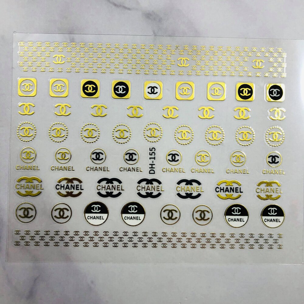 Black + Gold C Line DH-153 - Nail Art Sticker — Glitz Accessories