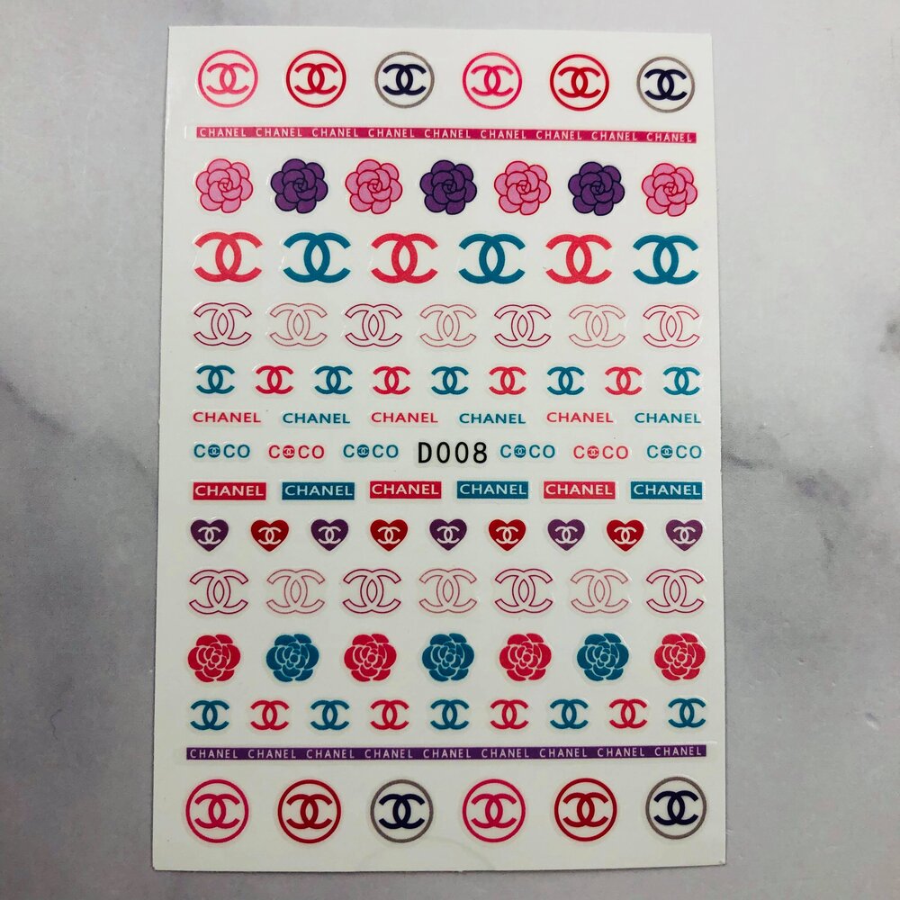 Red + Blue C D008 - Nail Art Sticker — Glitz Accessories & Such.