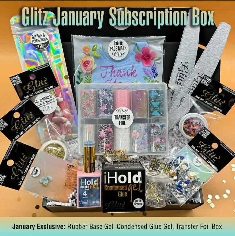 January 2026 Glitz Subscription Box is HERE ✨
Over $100 value, exclusive nail art &amp; tutorials included 💅

Cancel anytime. No obligations.

👉 SUBSCRIBE NOW &amp; don&rsquo;t miss this January exclusive at: http://www.glitzaccessoriesandsuch.com