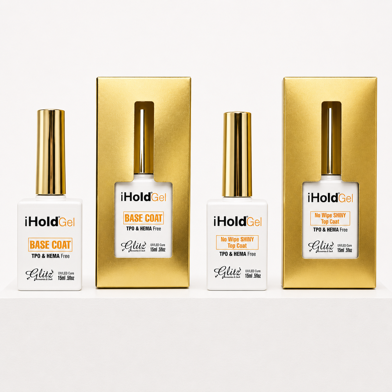 Base Coat & Shiny Top Coat Combo – iHold Gel HEMA/TPO Free