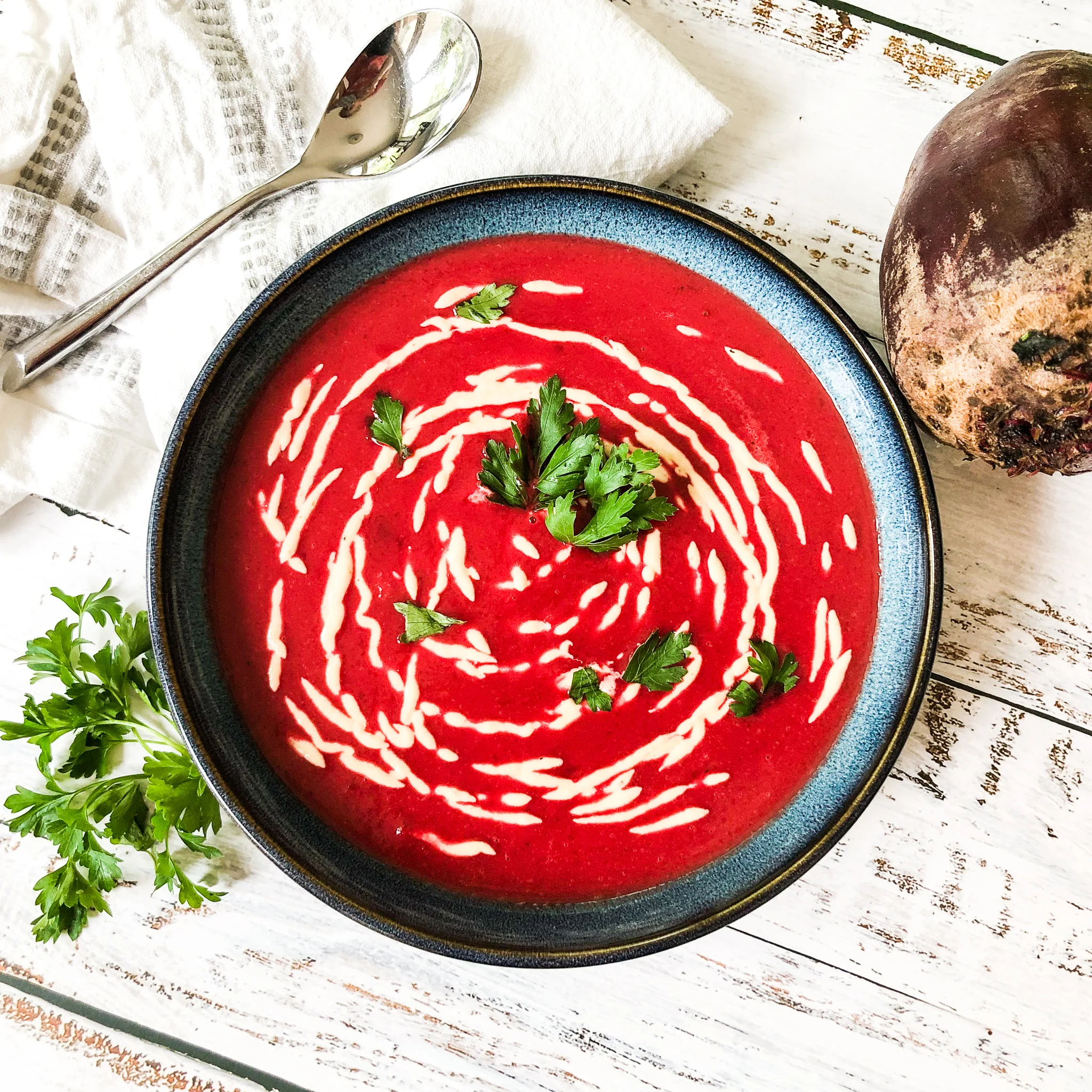 beet, sweet potato &amp; ginger soup