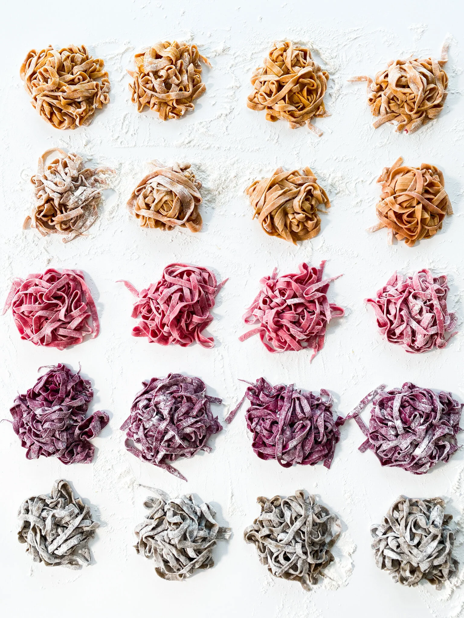 color infused pasta noods