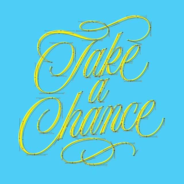 &quot;Take a Chance. Because sometimes you have to. More custom script lettering here wearing a vector suit showing some anchor placement.&quot; - lettering created and shared by @jeremyfriend ⁠
Tag your art: #thebmorecreatives