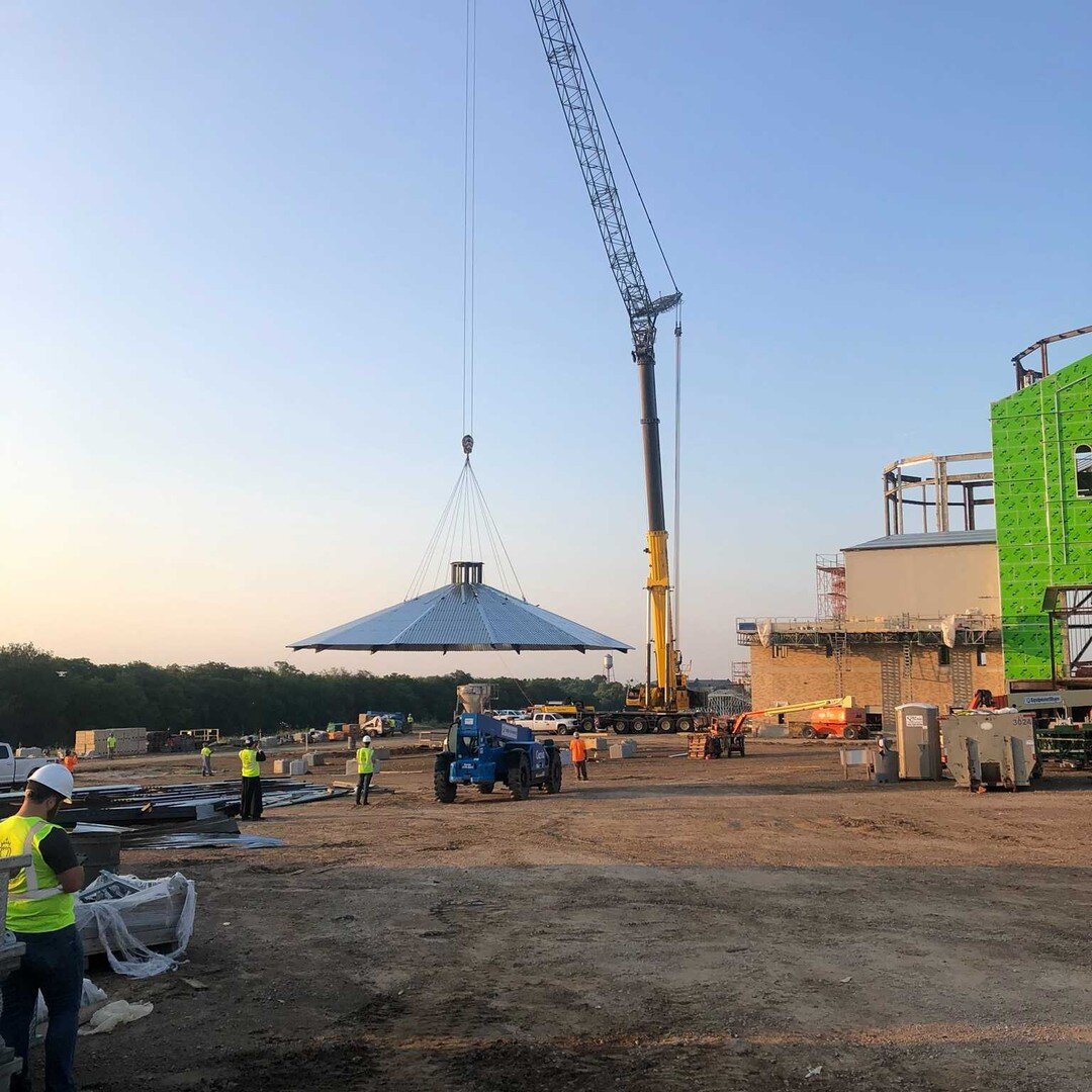 At sunrise this morning, we gathered to greet the beautiful day and watch the cupola be raised to the top of the Immaculata! 

#huttonbuilds #bhsconstruction  #civium #catholic #church #sspx