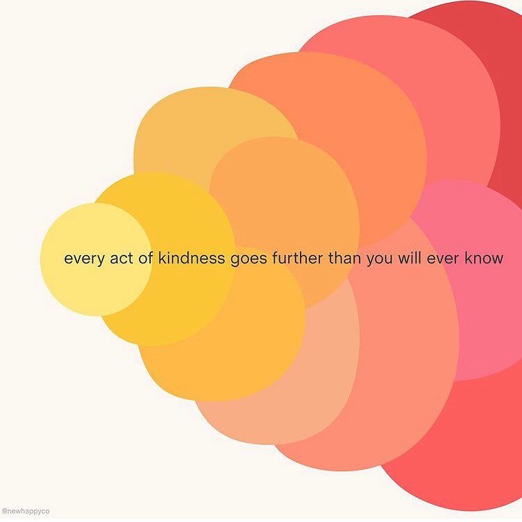 Fresh perspective! Kindness has a ripple effect - seems obvious but I can say for myself that I often don&rsquo;t think about it in that way... 

When you&rsquo;re cycling through Amsterdam, you stop for a lady crossing (because your time isn&rsquo;t