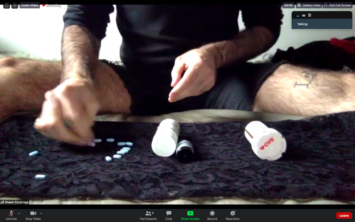 Screenshot from digital performance, 2020