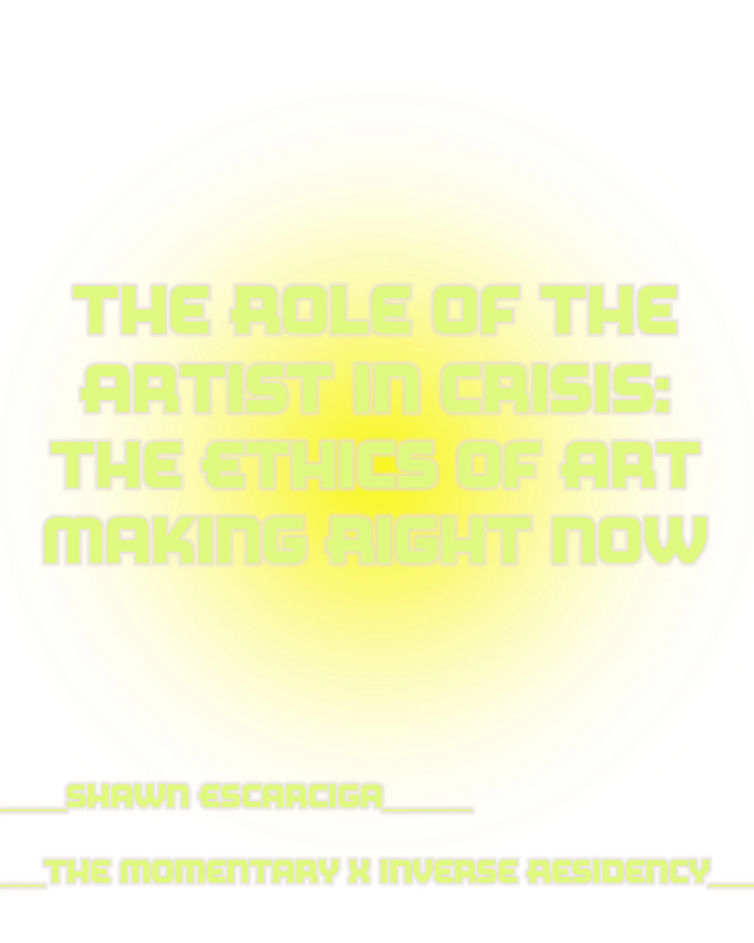 Digital presentation during residency, 2020