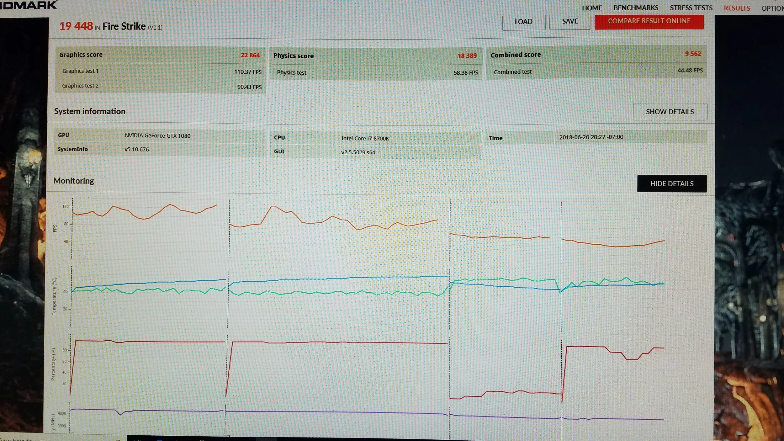 FireStrike 60c max temp full load