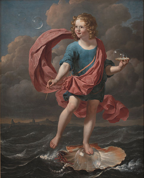 Boy Blowing Soap Bubbles. Allegory on the Transitoriness and the Brevity of Life - Karel Dujardin (1663)