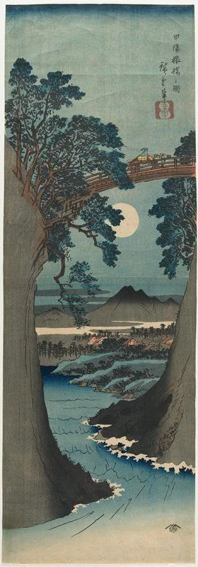 Monkey Bridge in Kai Province (Kōyō Saruhashi no zu) - Utagawa Hiroshige (ca. 1841–42)