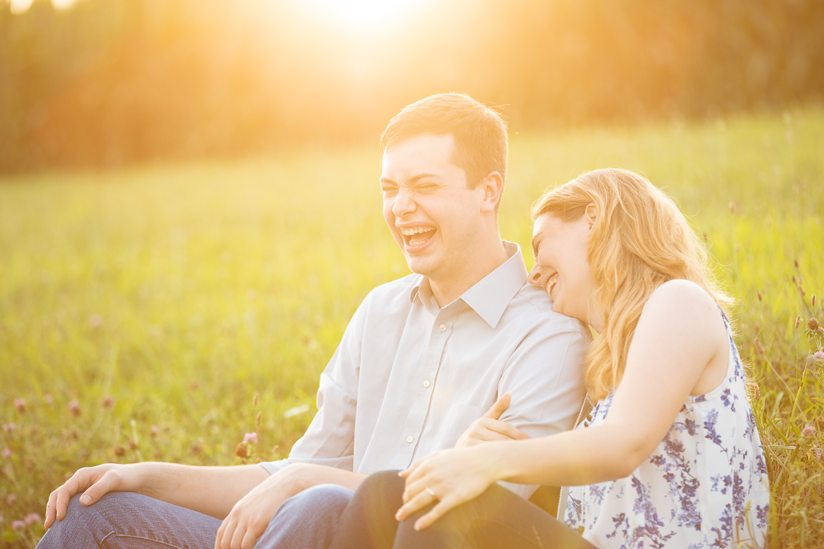 Golden hour engagement photo session