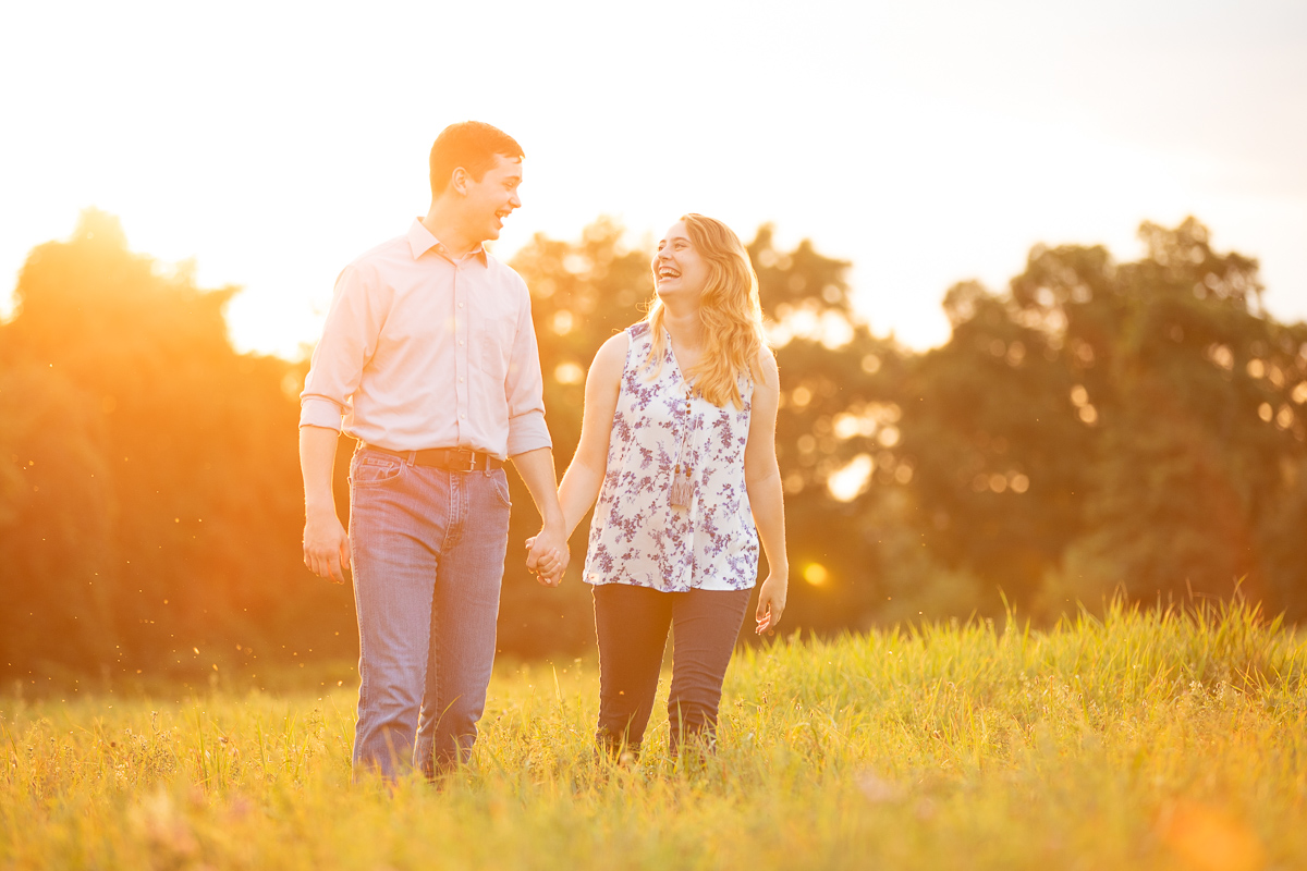 Golden hour engagement photo session