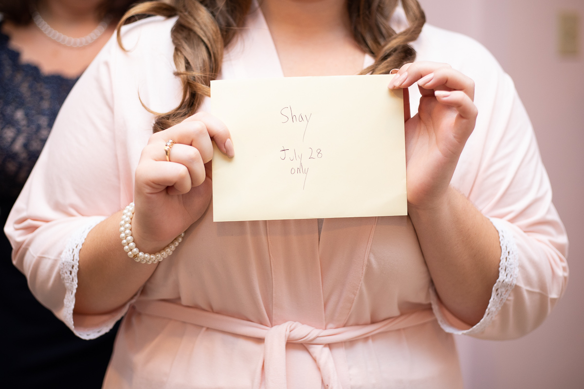 Love letter from the groom before the ceremony.