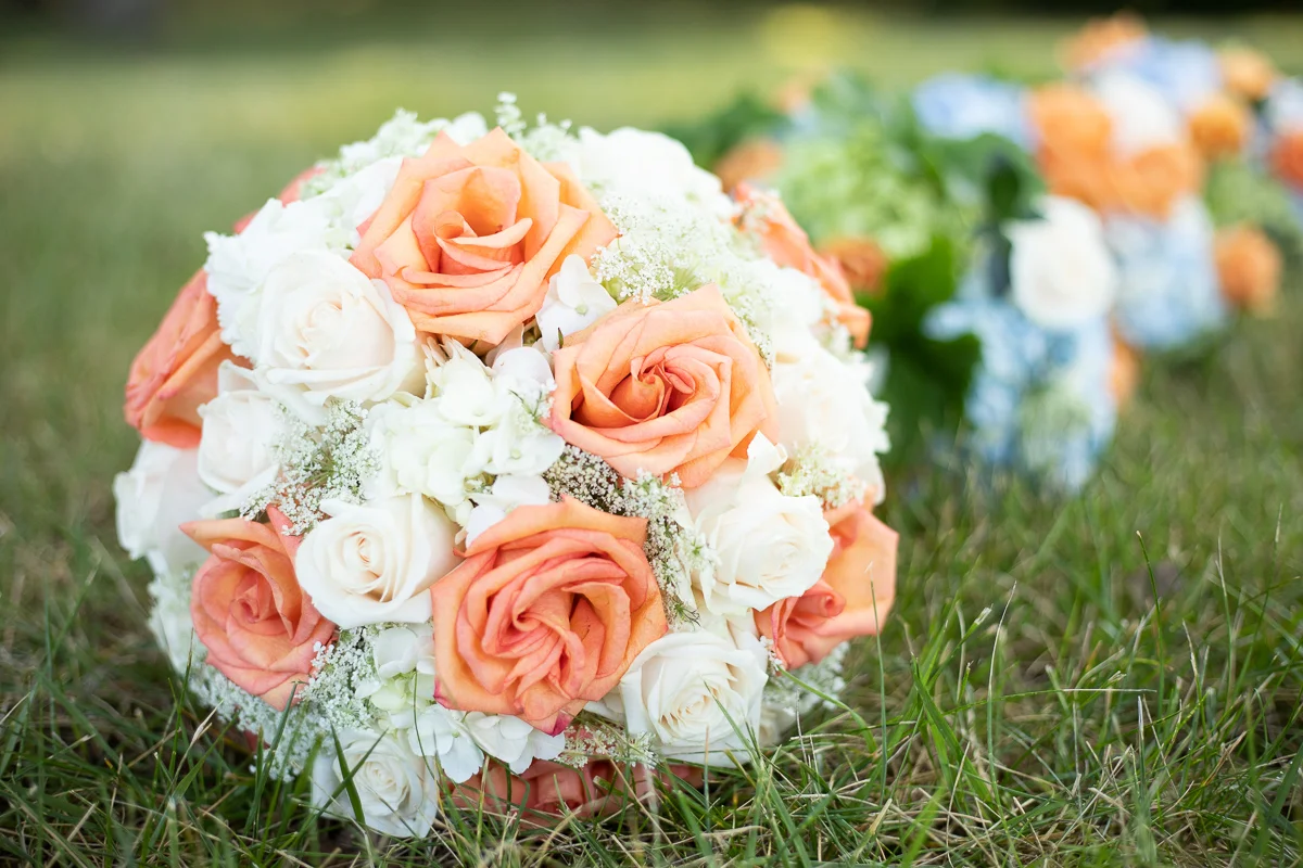 Bride and bridesmaids bouquets. 