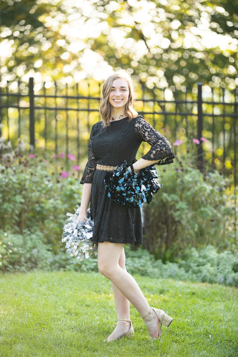 Cheerleader senior pictures at Hartwood Acres Mansion