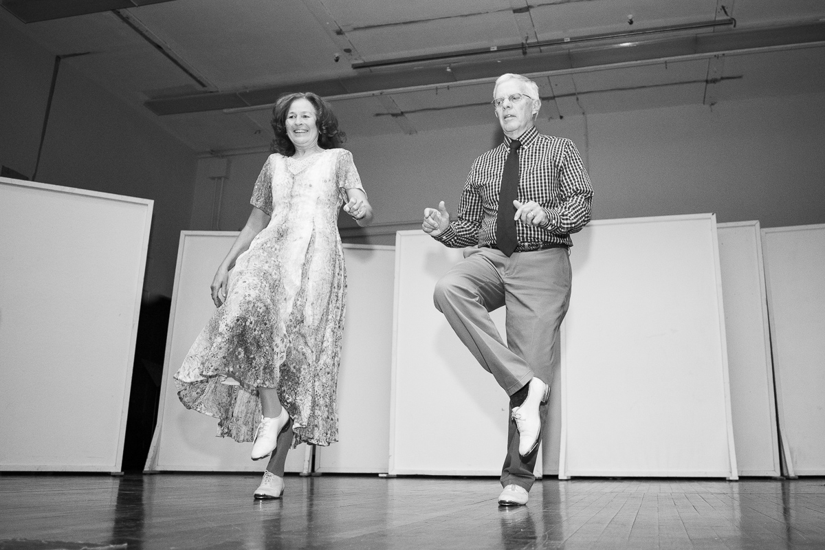 Tap dancing during wedding reception variety show.