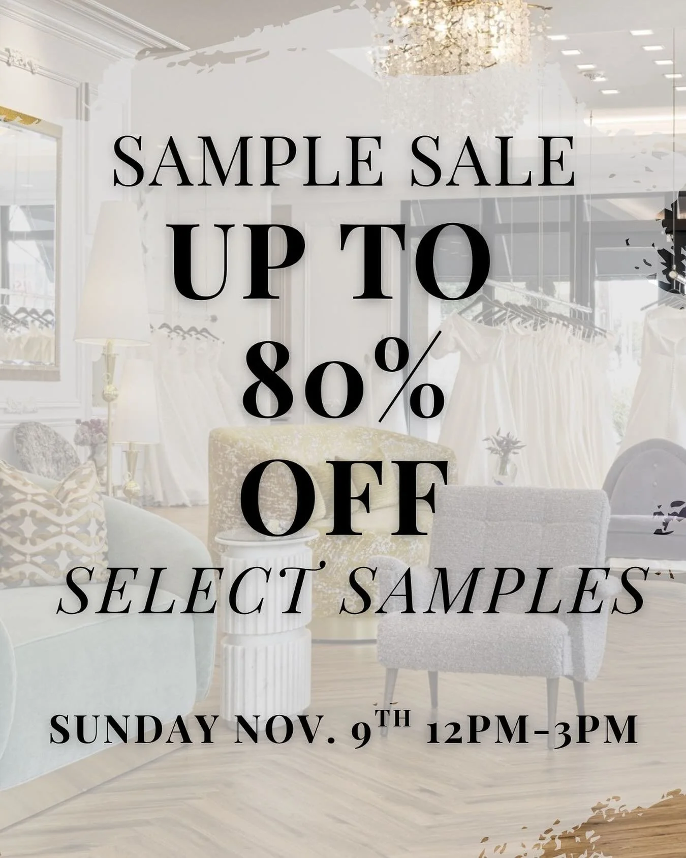 Mark your calendars! 

It&rsquo;s official - WB&rsquo;s sample sale is set for Sunday November 9th from noon to 3pm! No appointment necessary🥳

✨Come find your dream gown at a great price ✨ 

We&rsquo;re looking forward to seeing you all then!🥂

XO