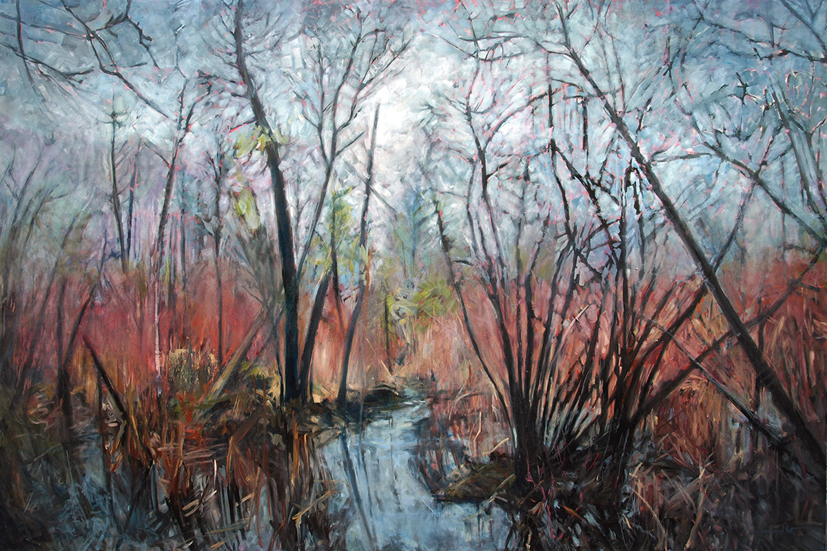 James Goodliff, Branching Out , 2019, oil on canvas, 48 x 76 inches