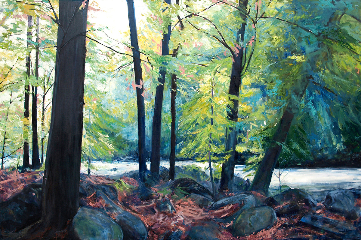 James Goodliff, Gull River 2 , 2019, oil on canvas, 48 x 76 inches