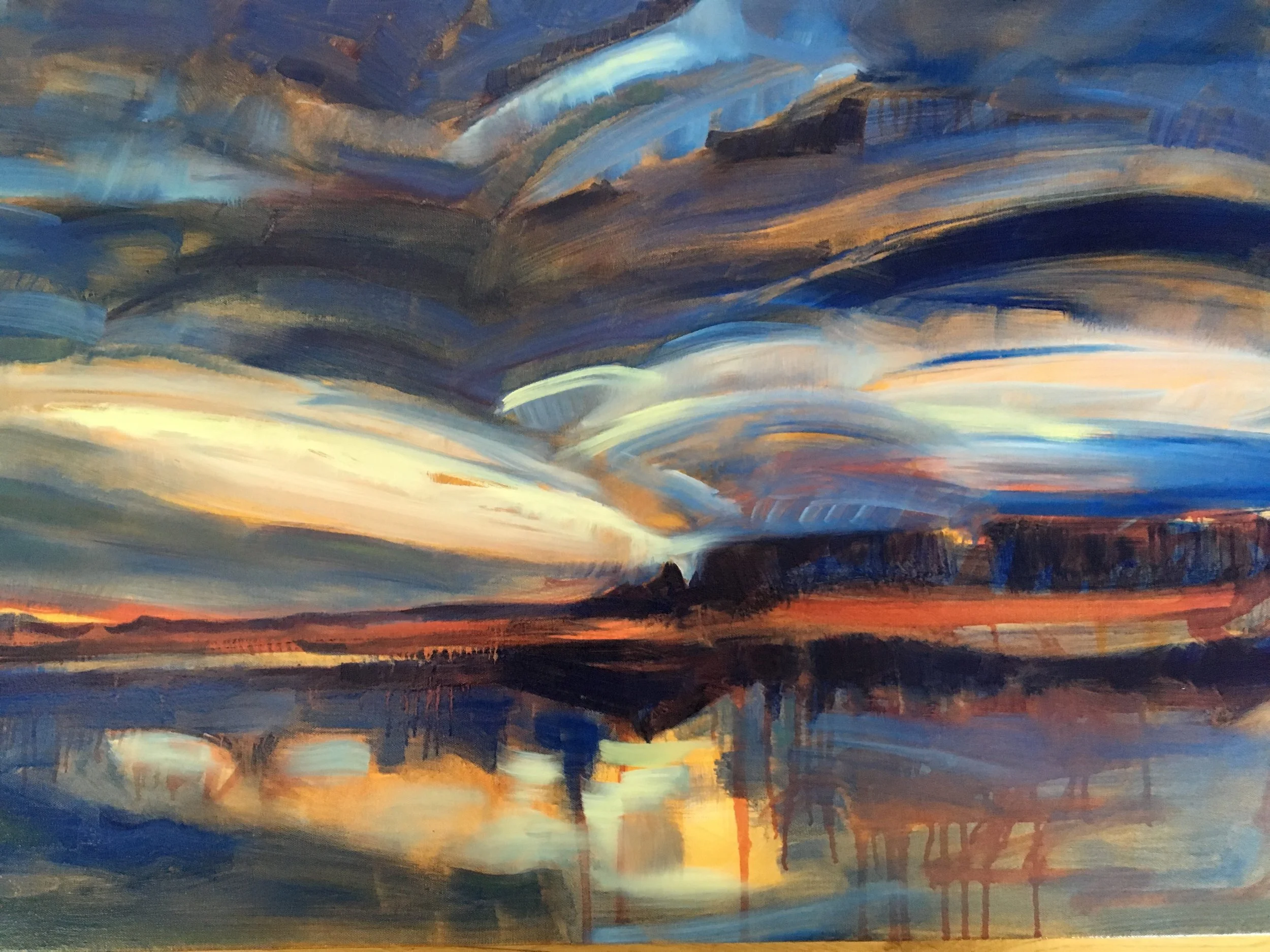 Catharine Somerville, Summer Lake , 2019, oil on canvas, 24 x 36 inches, $1,500