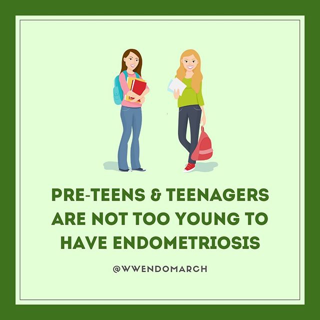 MYTH-BUSTING MONDAY: pre-teens and teenagers and not too young to have endometriosis 👭 || Many people are under-informed or misinformed about endometriosis. What myths do you want us to break next? Send us your suggestions!