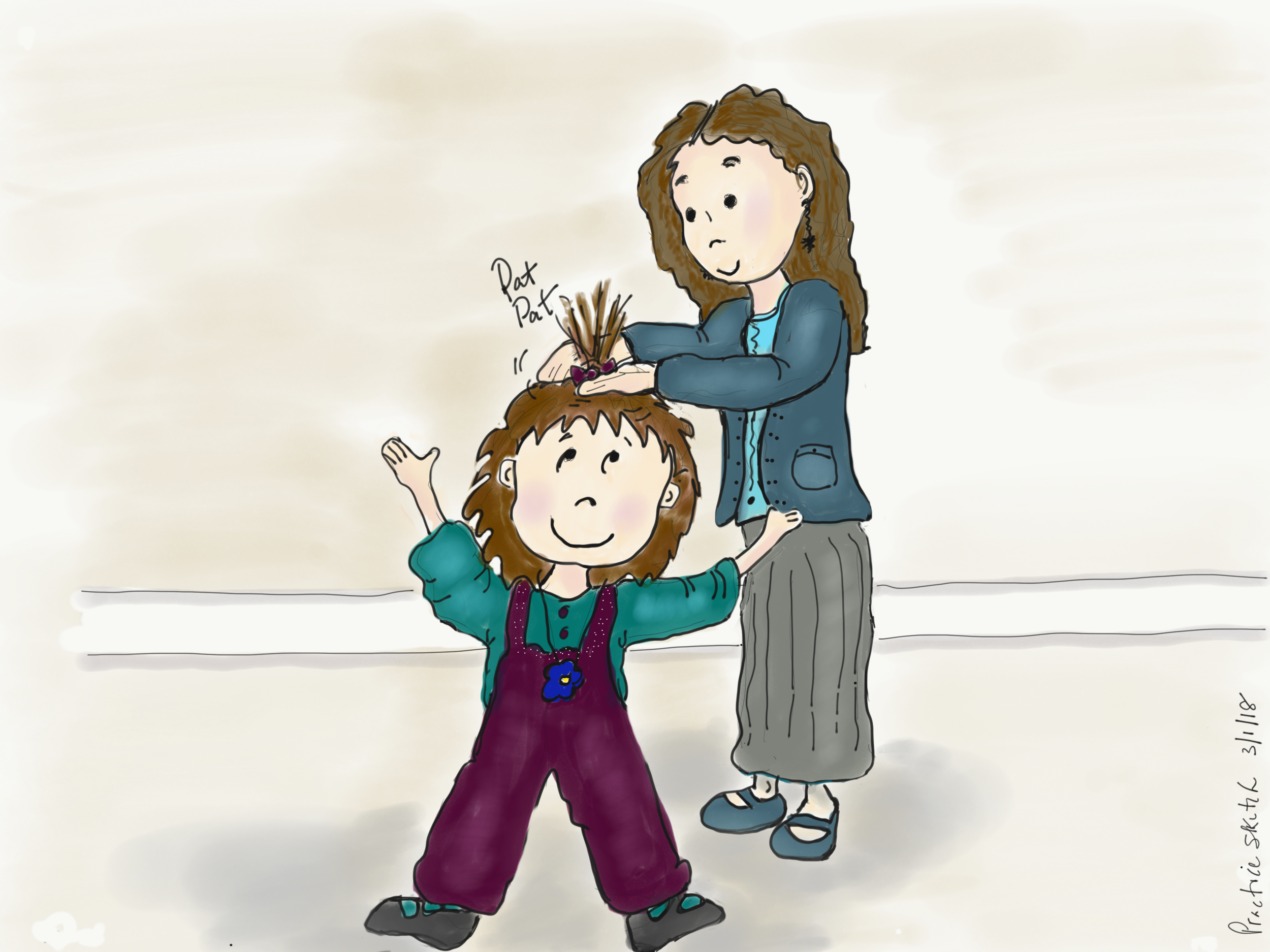 She likes it when her mom pats her head, but not when she brushes her hair.png