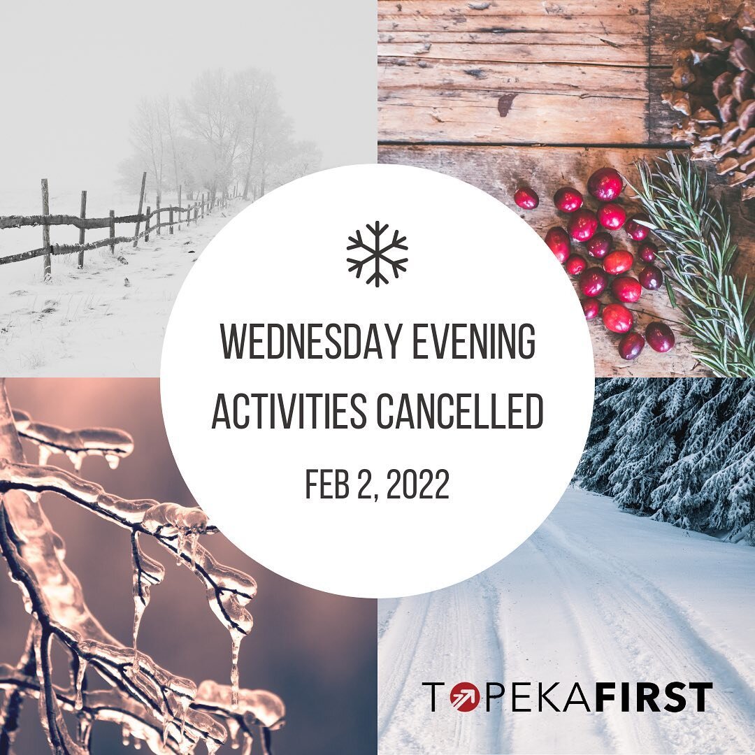 Due to the weather conditions we are cancelling all Wednesday evening activities for today, February 2. We look forward to worshiping with you this Sunday!