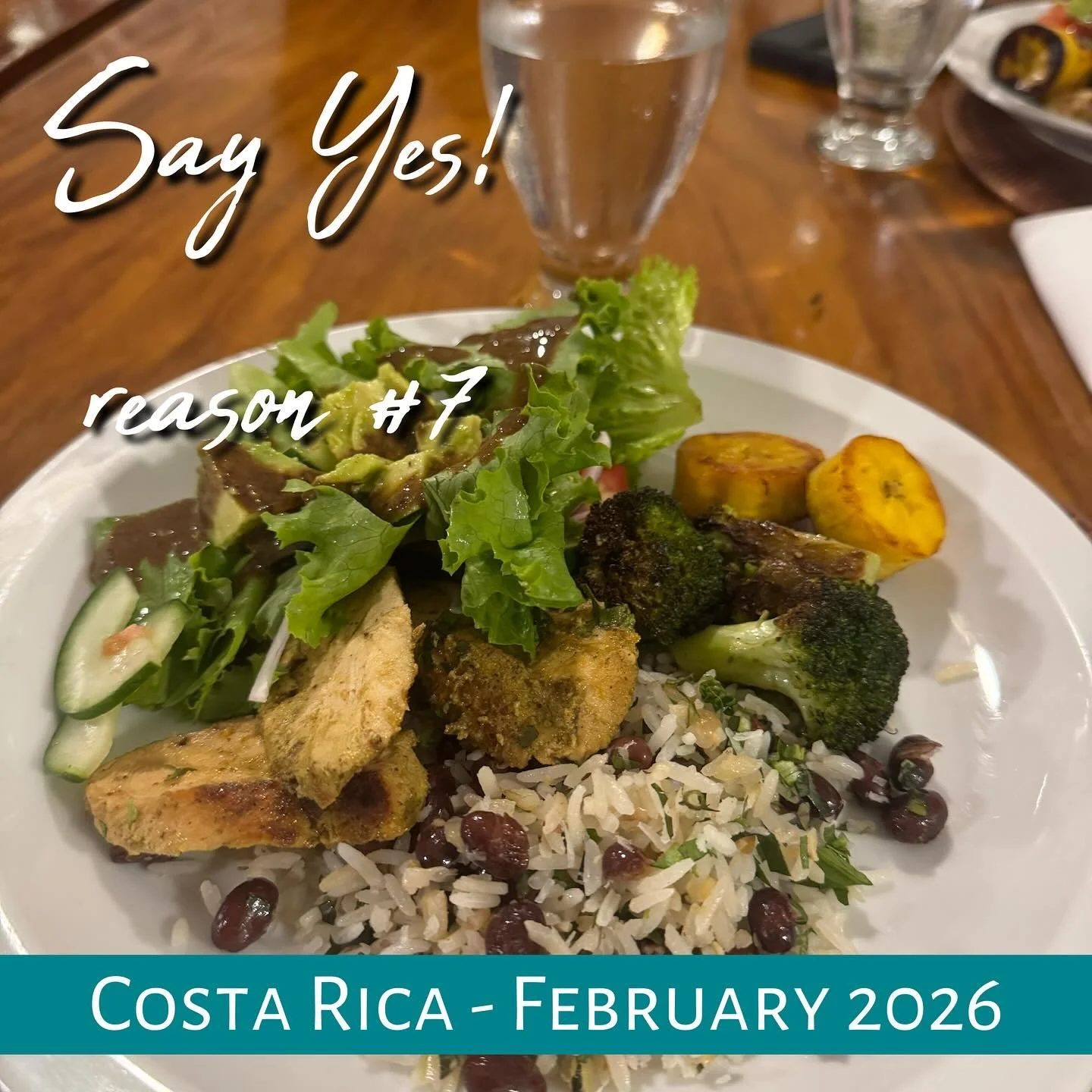 Say YES! - Reason #7: the FOOD is DE-LI-CIOUS! … and SO fresh! And in case you missed it, we have a private chef!
Join us for a winter escape in Costa Rica! 
February 6-14, 2026 
with @sunshinesurfretreats & @rivertownssupyoga 
๐Surfing