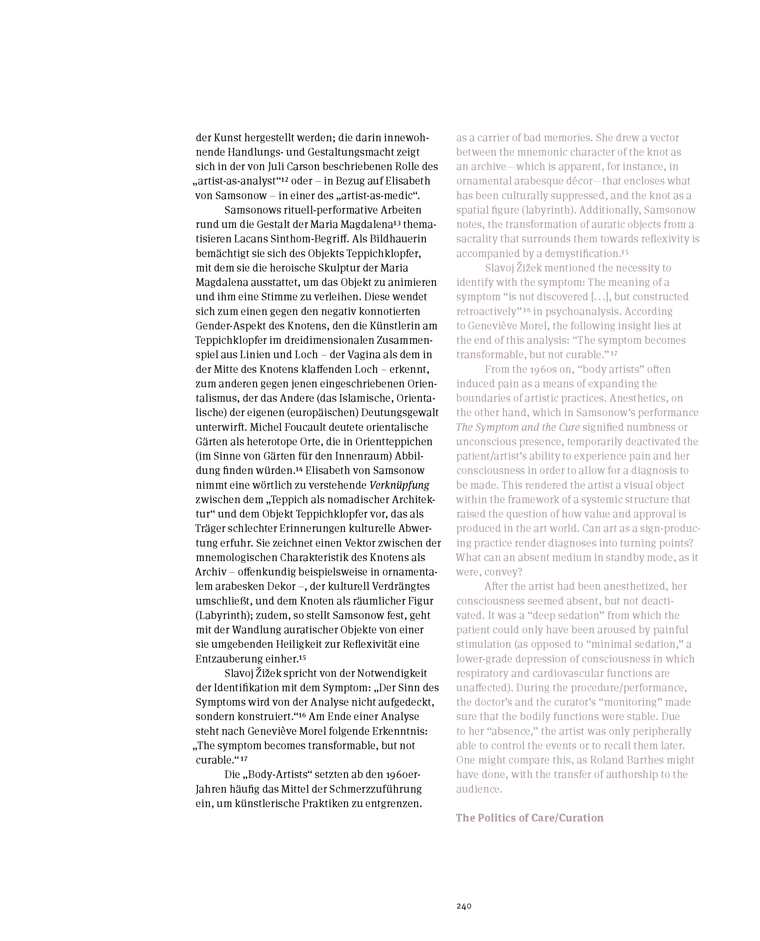 Zeitkunst_Samsonow_The Curator, the Anesthetist, the Artist & her Absence_The Artist as Medic. Elisabeth von Samsonow’s Performance The Symptom and the Cure_Stuckey_Seite_12.png