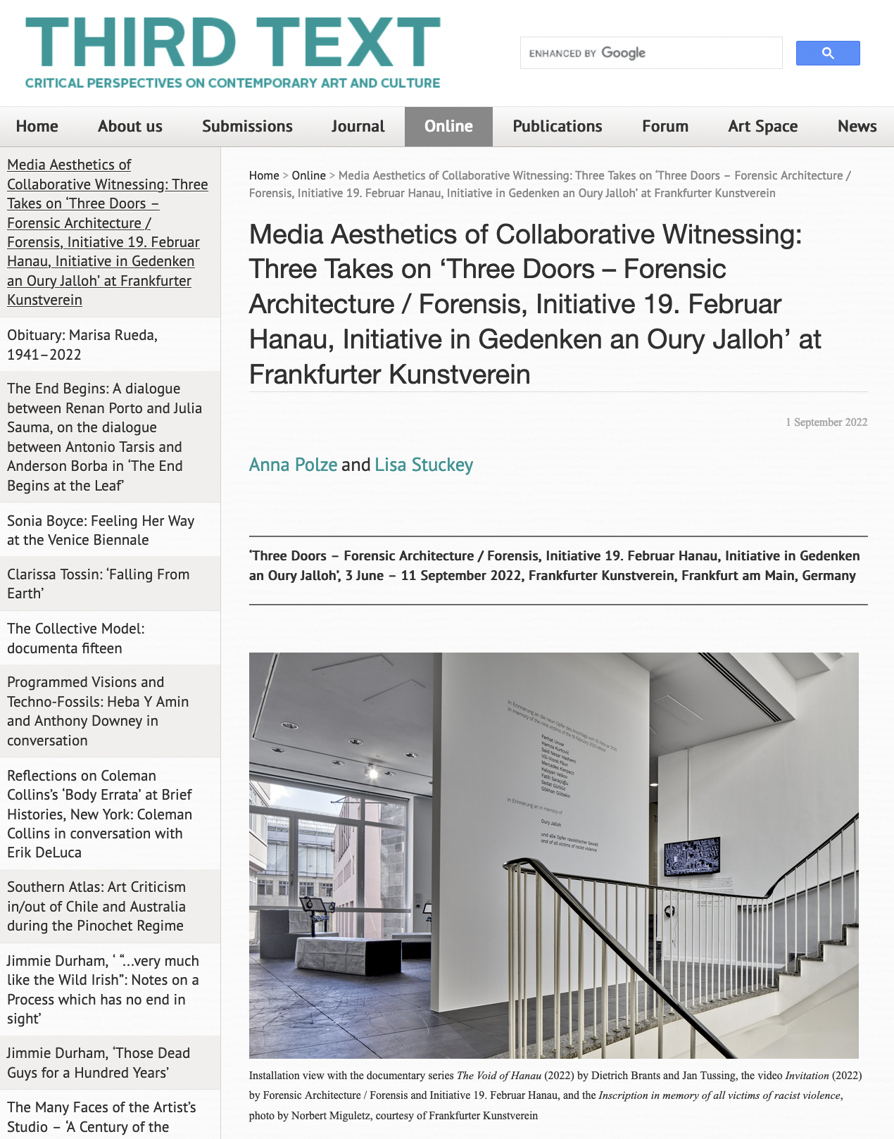 Media Aesthetics of Collaborative Witnessing