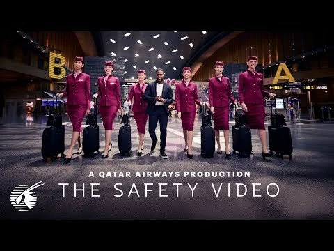 A safety video coming from the Hart | Qatar Airways