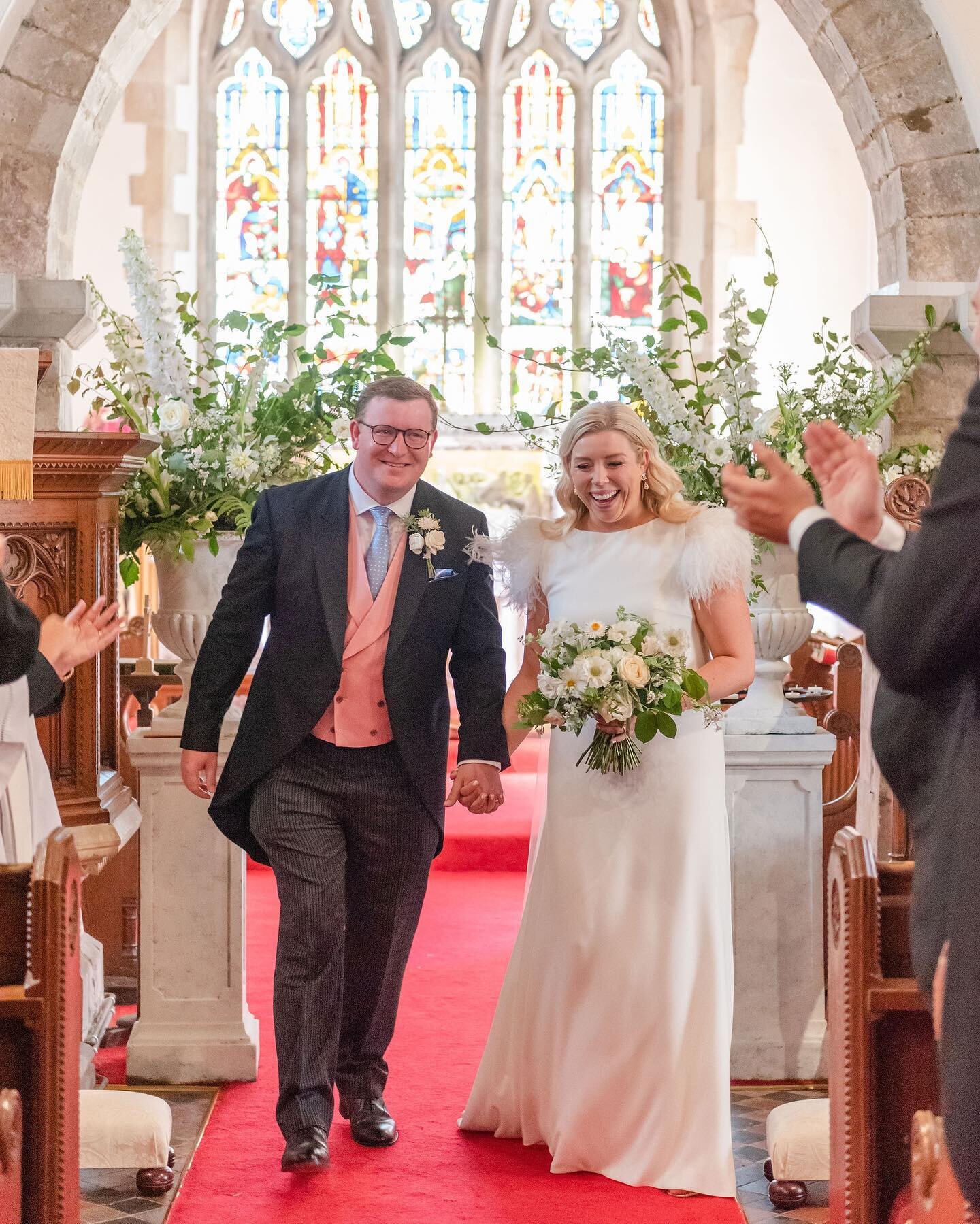 Leaving as Mr &amp; Mrs 🤍&hearts;️

Photography @flo_brooks_photography 
Flowers @queenofthemeadow_flowers 
.
.
.
#mrandmrs #justmarried #newlyweds #bride #groom #ceremony #churchceremony #religiousceremony #legalceremony #wedding #weddingday #realw