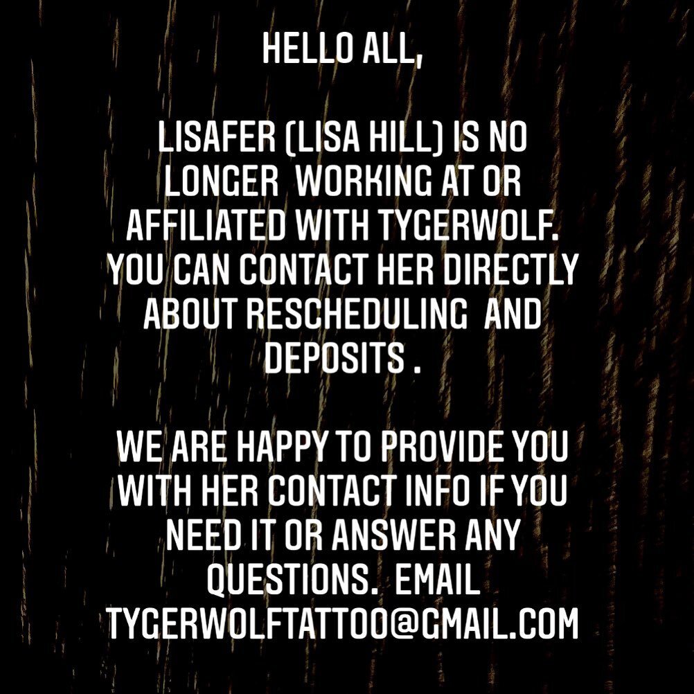 Please email us if you have any questions or need her info. We apologize for any inconvenience, unfortunately this was a necessary parting of ways.