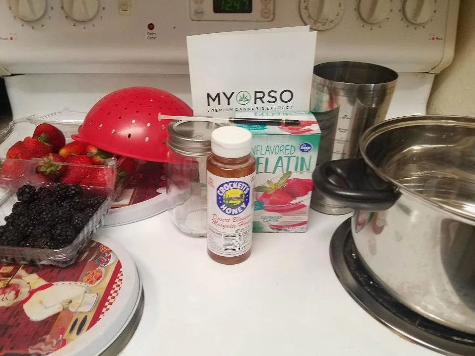 not pictured- silicone candy molds, hand blender