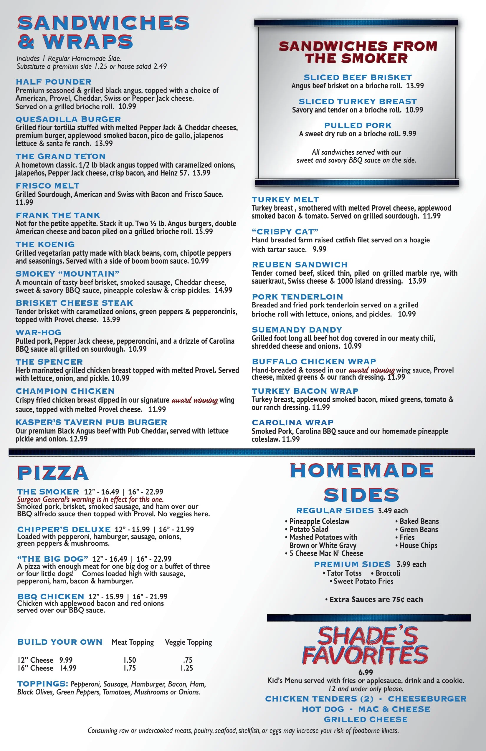 Menu — Coopers American Pub & Grill