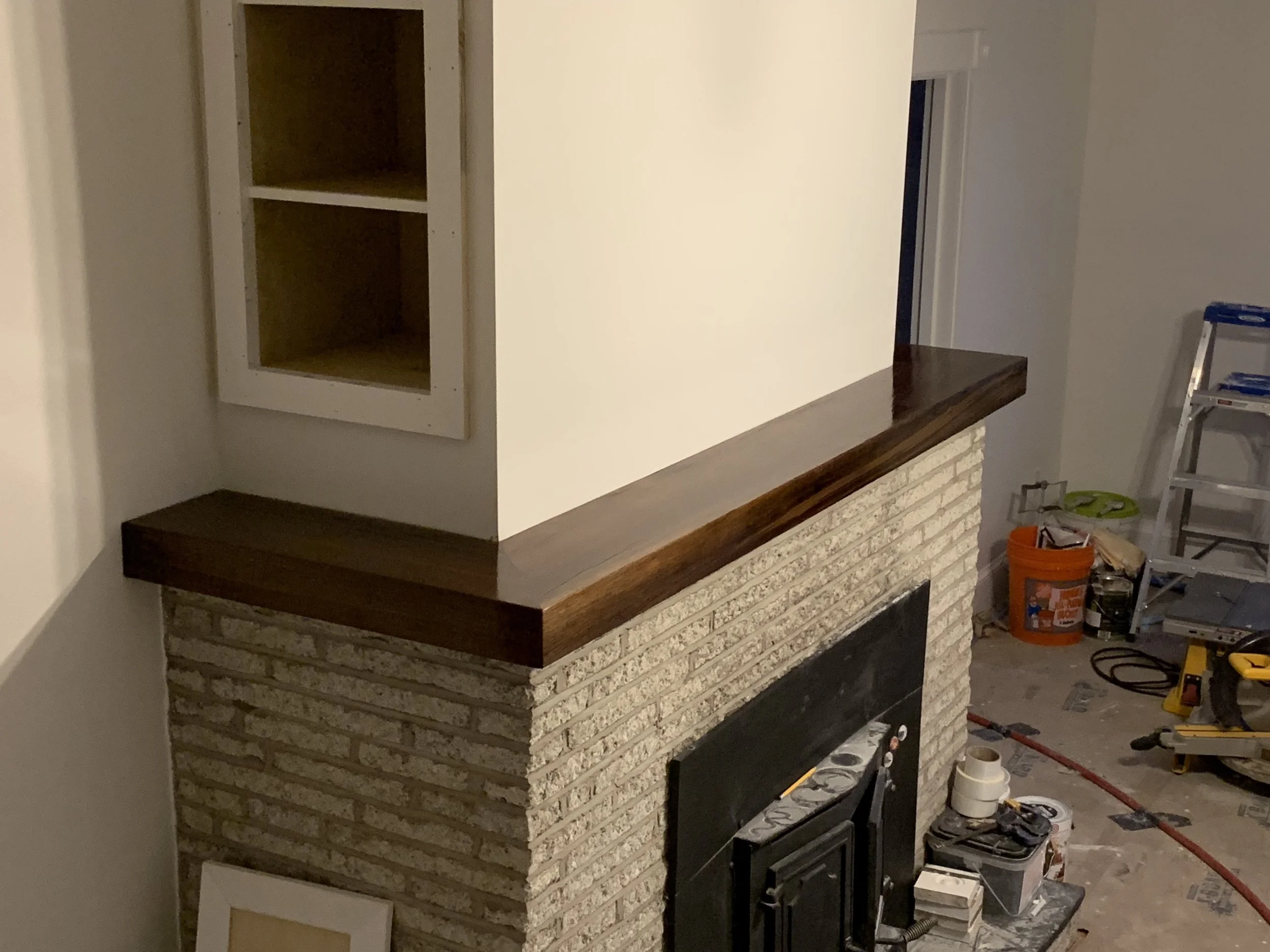 Mantle made from locally Sourced Lumber