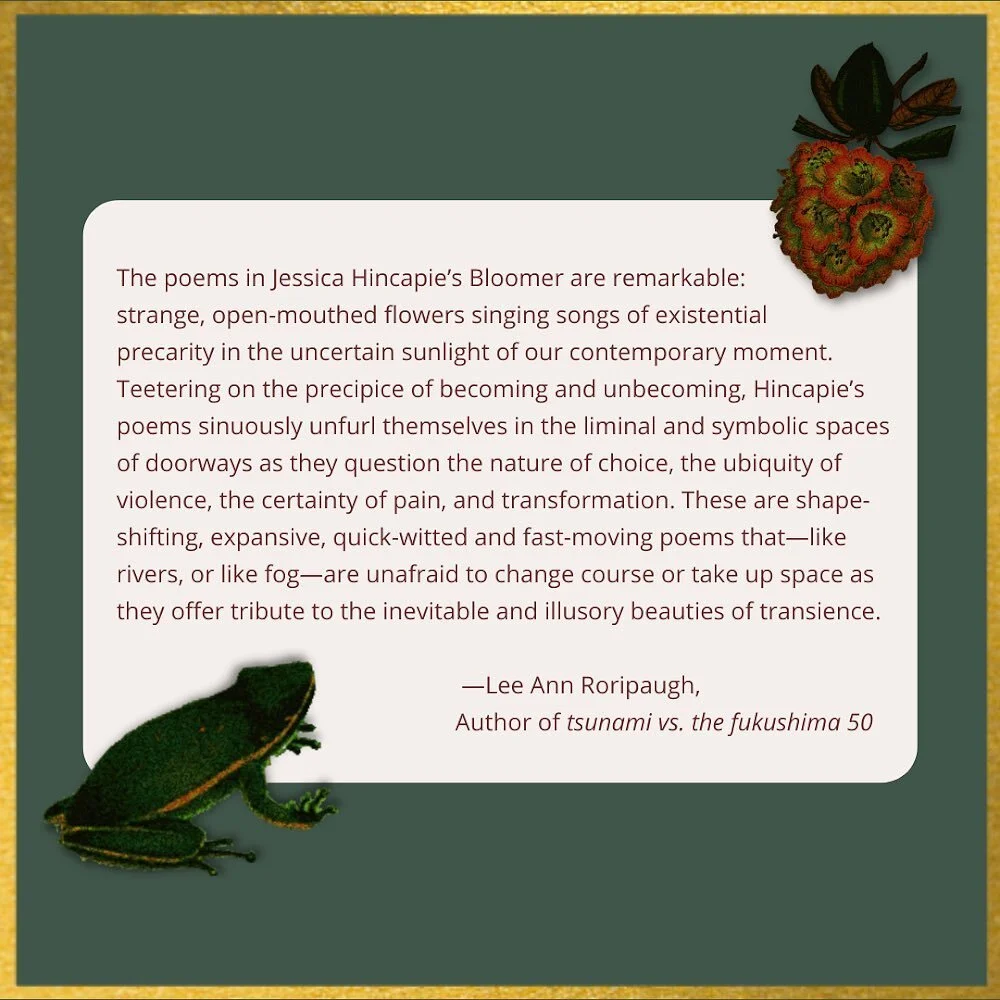 Bloomer blurbs are in and this blurb from @heartichoke made me full on ugly cry when I read it. Have you ever had someone just completely see and understand your work in a way not even you had fully actualized? It&rsquo;s wild and humbling and thrill