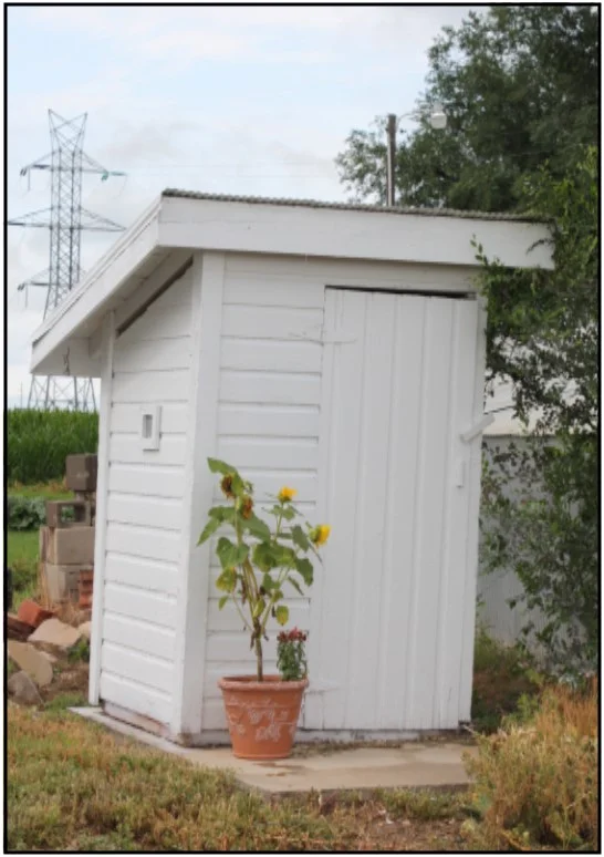 View of the privy from the southwest corner.