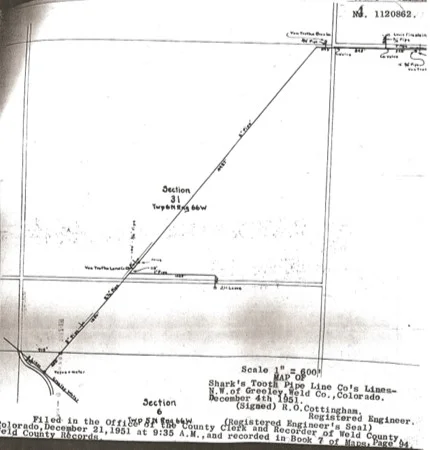 Original map of Shark’s Tooth Pipe Line