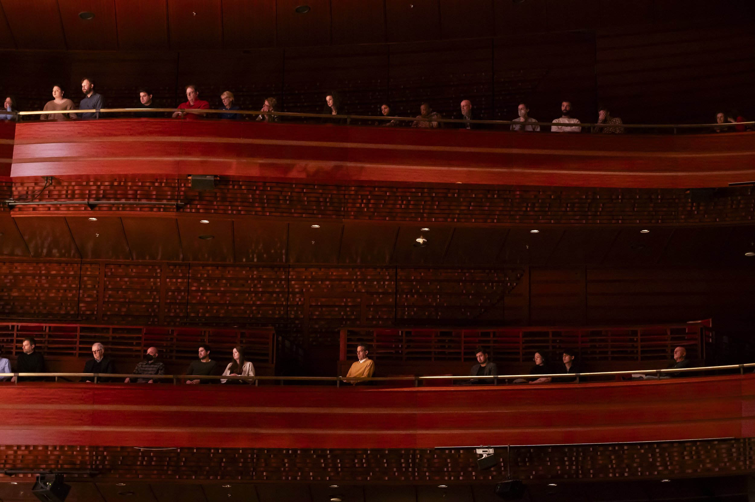   Members of the audience watch the Berlin Staatskapelle perform at the Kimmel Center in Philadelphia, Pa. to start their international orchestra series on Sunday, Dec. 3, 2023.  