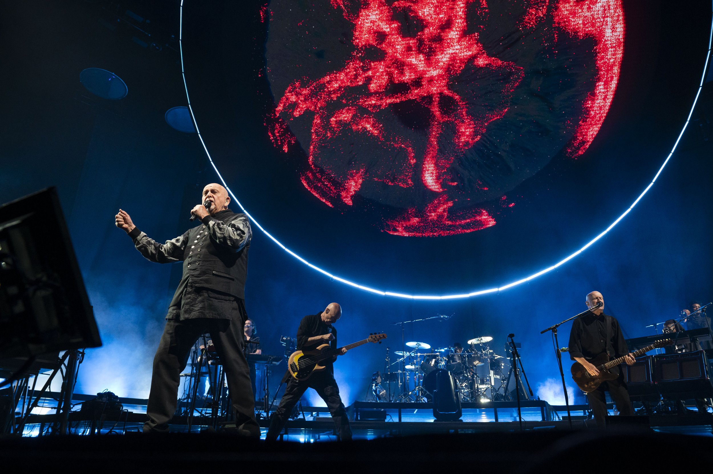   Peter Gabriel performs his song ‘Panopticom’ at the Wells Fargo Center in Philadelphia on Saturday, Sept. 16, 2023.  