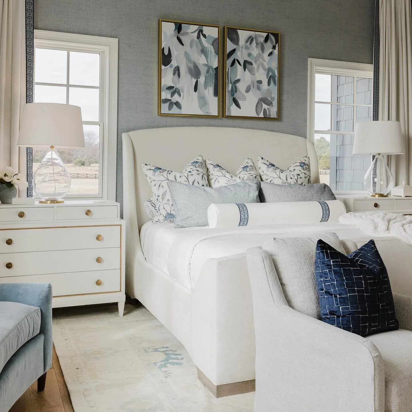 Some favorites from the primary suite of our Hudspeth project &mdash; calm colors, cozy textures, and a space that feels easy to be in. Scroll through to get all the details!