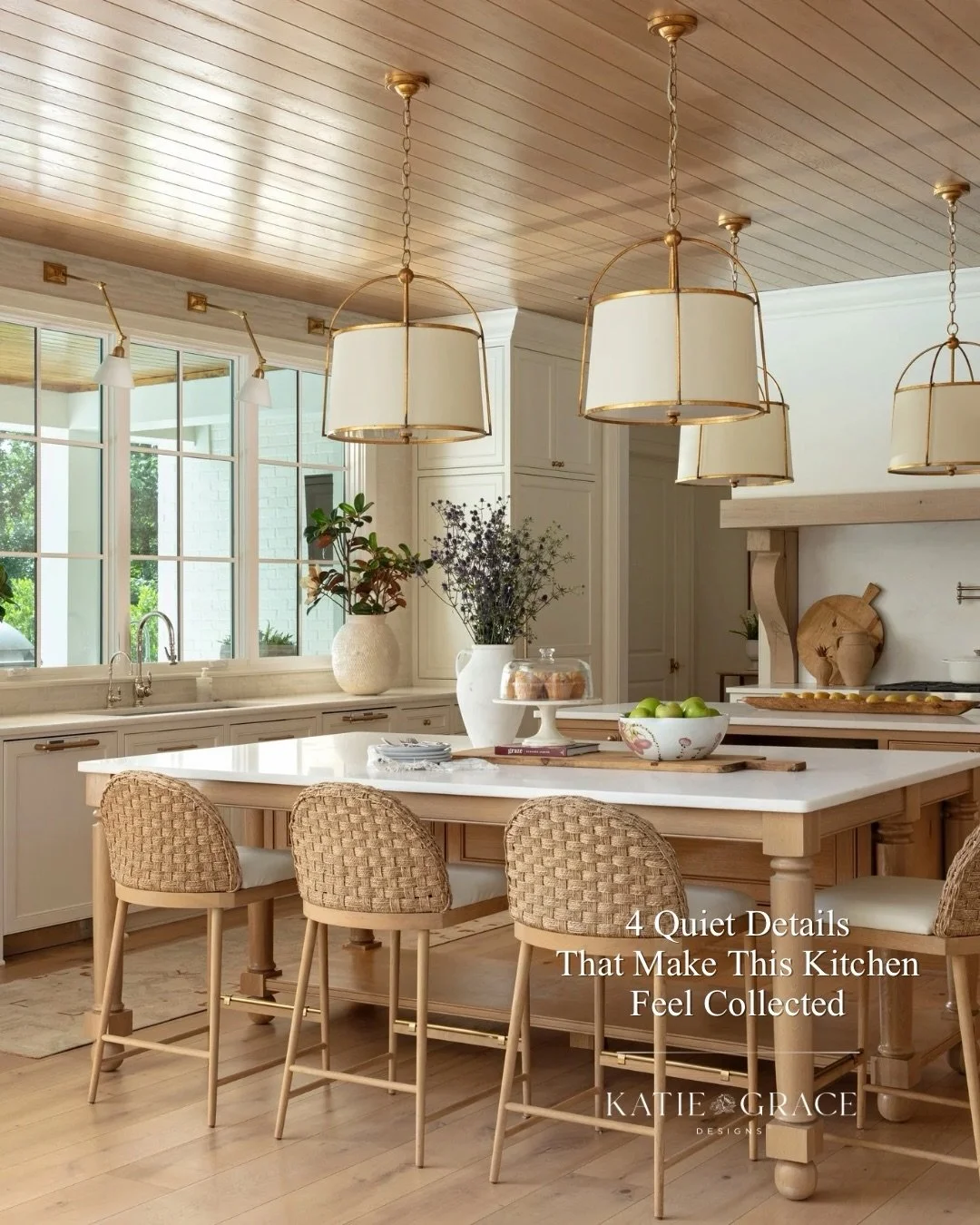 What makes a kitchen feel custom and elevated are the quieter decisions.

The ceiling detail.
The layered lighting.
A pantry that feels intentional instead of forgotten.
An island designed like a piece of furniture.

These are the details that move a
